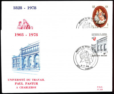 Belgia FDC 1978 Mi 1957-1958 Education at Ghent [CHARLEROI]